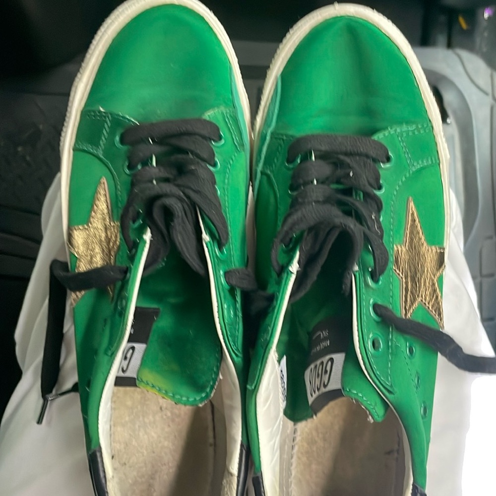 Golden Goose green satin made in italy